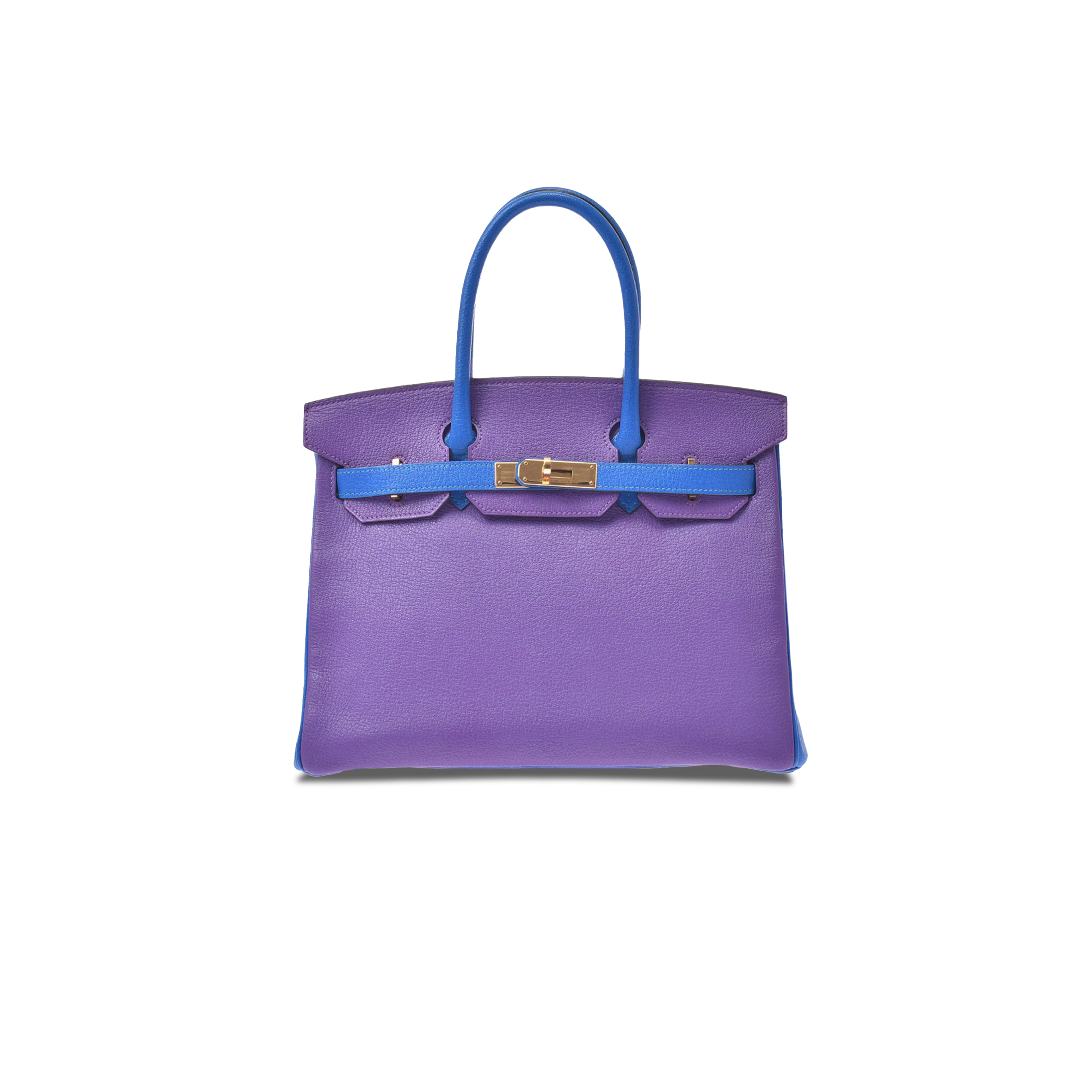 H**mes birkin 30 togo leather anemone purple with electric blue gold buckle bag 800000091270000 (30*23*15cm)